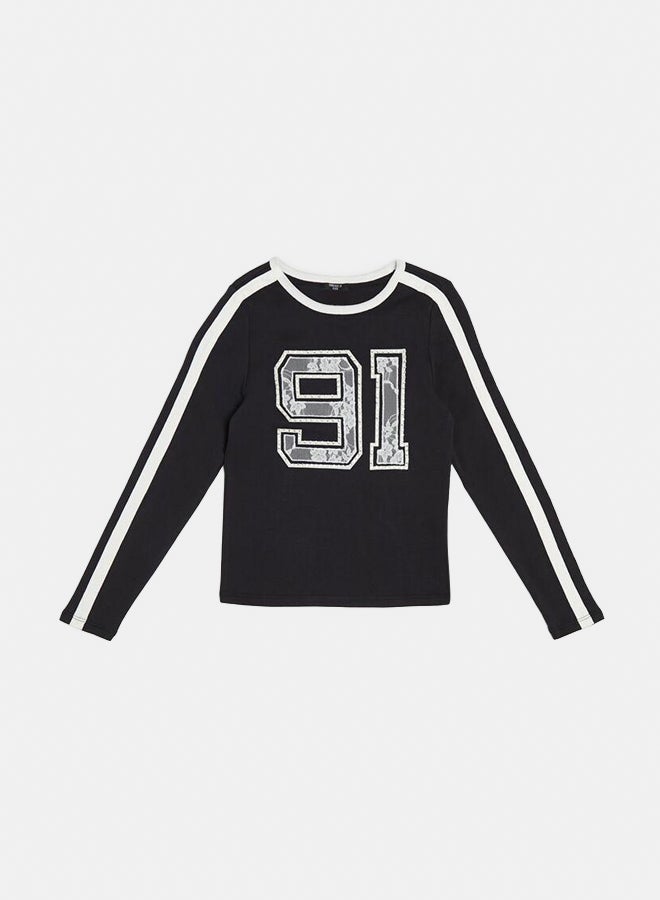 FOREVER 21 Girls Lace 91 Patch Tee (Kids) - Image 1
