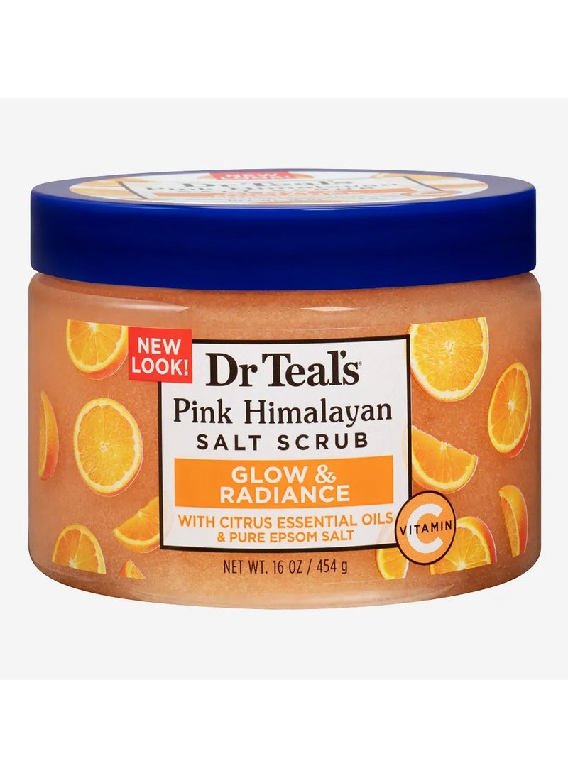 Dr Teal's Pink Himalayan Sea Salt Scrub,Glow and Radiance with Pure Epsom Salt & Citrus Essential Oils,454g  - Image 5