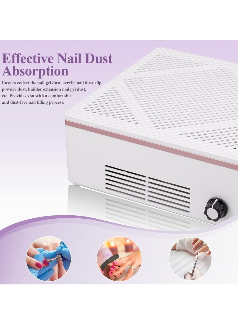 SYOSI Nail Dust Collector, Super Quiet Dust Collector Machine Reusable Filter and Powerful 60W Nail Vacuum Cleaner Fan, Electric Manicure Tool for Acrylic Nails Builder Extension Hard Nails  - Image 5