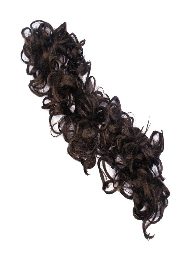 EKAN Frill Hair Extension Synthetic Hairs for Ponytail For Girls and Women Hair Accessories Pack Of 1(Dark Brown) - Image 1
