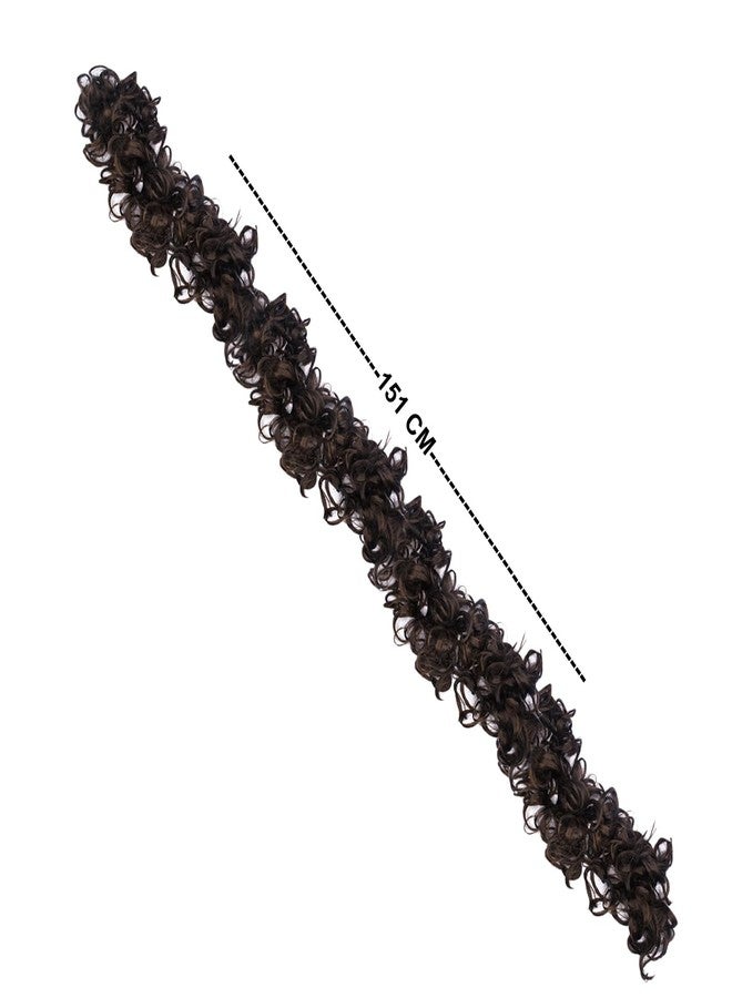 EKAN Frill Hair Extension Synthetic Hairs for Ponytail For Girls and Women Hair Accessories Pack Of 1(Dark Brown) - Image 2