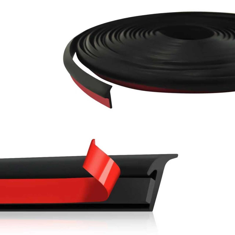 HHZL Rubber Edge Trim T Molding Seal Strip Car Windshield Edge Weather Stripping 16.4FT/5M Rubber T-Type Seal Strip for Headlight Sealant/Fender/Wheel Eyebrow Trim Self Adhesive Weatherstrip(8mm) - Image 1