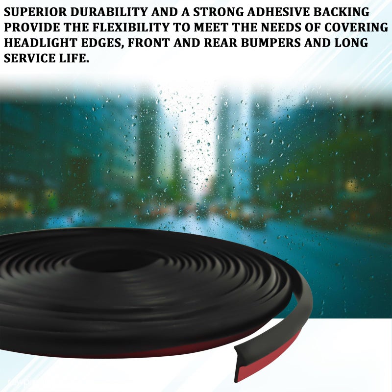 HHZL Rubber Edge Trim T Molding Seal Strip Car Windshield Edge Weather Stripping 16.4FT/5M Rubber T-Type Seal Strip for Headlight Sealant/Fender/Wheel Eyebrow Trim Self Adhesive Weatherstrip(8mm) - Image 5
