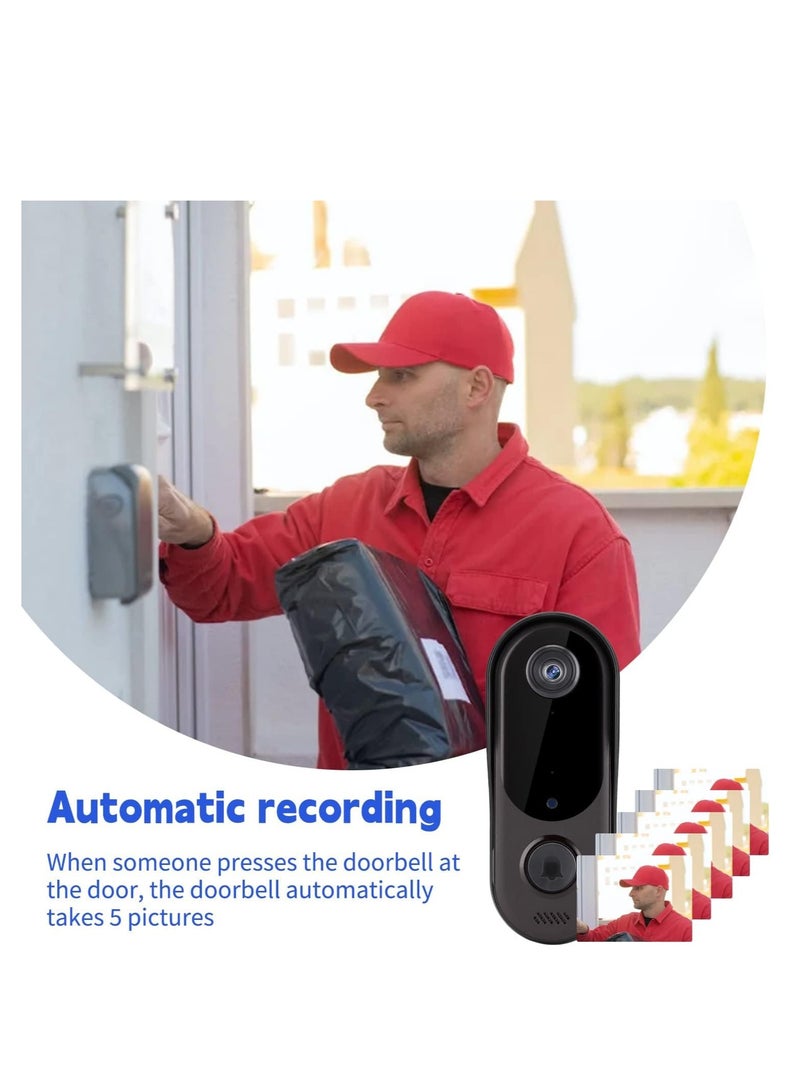 Zikra Smart WiFi Remote Video Doorbell, Intelligent Visual Doorbell Home Intercom HD Wireless Rechargeable Security Door Doorbell, Can Two-Way Calls, Photo, with Indoor Unit - Image 5