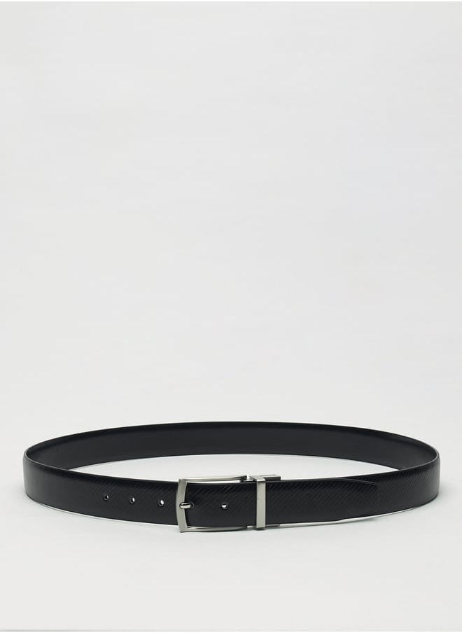 LBL by Shoexpress Men's Textured Reversible Belt with Pin Buckle Closure  - Image 1