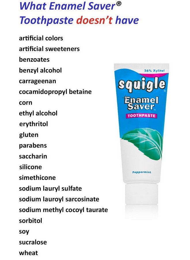 Squigle Enamel Saver Toothpaste, Canker Sore Treatment and Prevention, SLS Free Toothpaste, 36% Xylitol Toothpaste, Prevents Cavities, Perioral Dermatitis, Bad Breath, Chapped Lips, 4oz - 1 Pack - Image 5