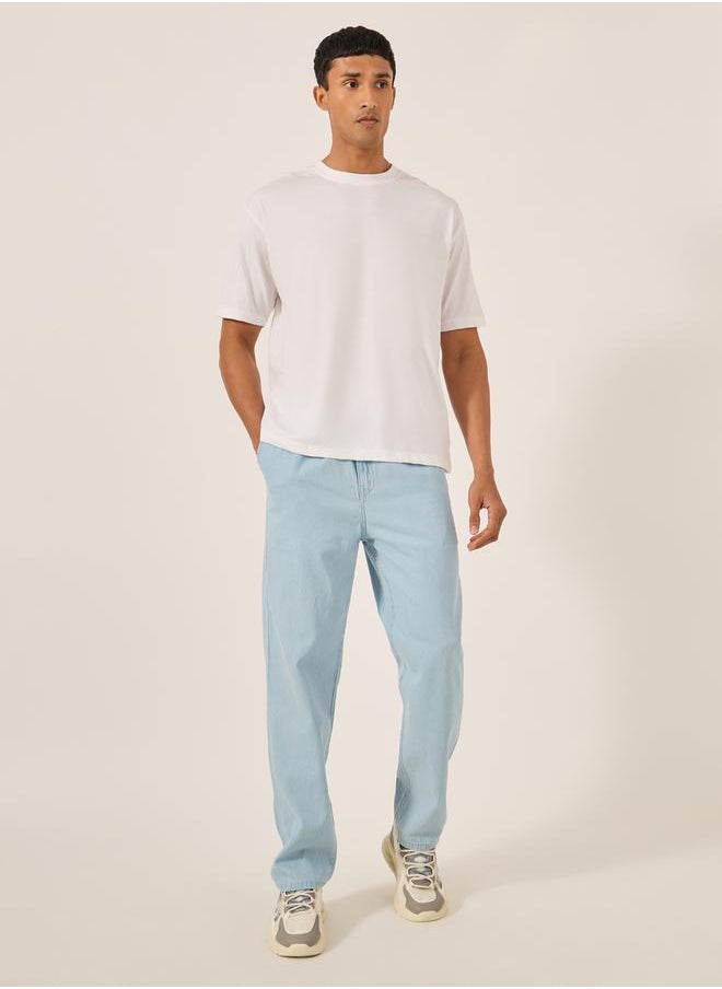 Styli Mid Rise Relaxed Fit Jeans with Drawstring  - Image 2