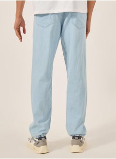 Styli Mid Rise Relaxed Fit Jeans with Drawstring  - Image 4