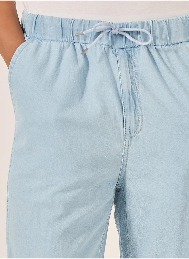 Styli Mid Rise Relaxed Fit Jeans with Drawstring  - Image 3