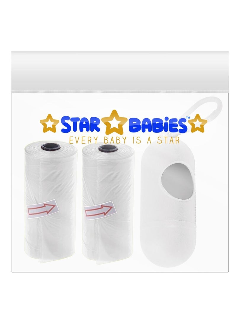 Star Babies Scented Bag Pack of 2 - White,  with Dispenser