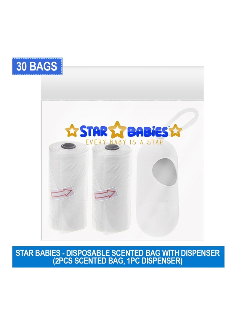 Star Babies Scented Bag Pack of 2 - White,  with Dispenser