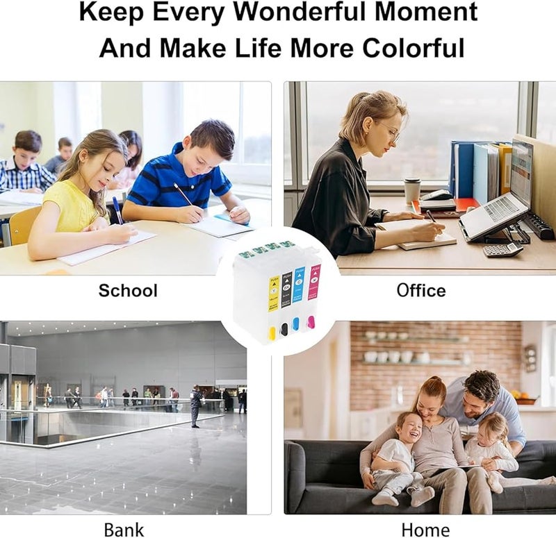 604XL Refillable Ink Cartridge Set with Chip Resetter for XP 4205 WF2910 WF2930 WF2935 WF2950 Printers - Image 5