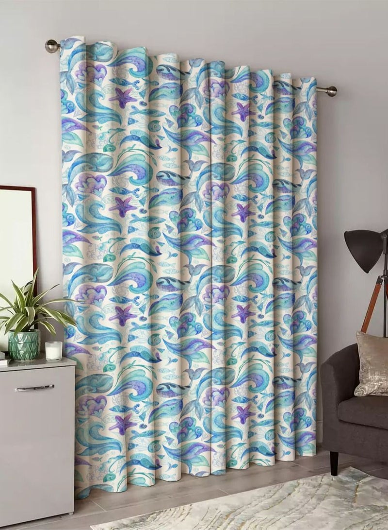 CURTAINS & RODS 1panel 150cmX260cm curtain printed on velvet mixed with linen. - Image 2