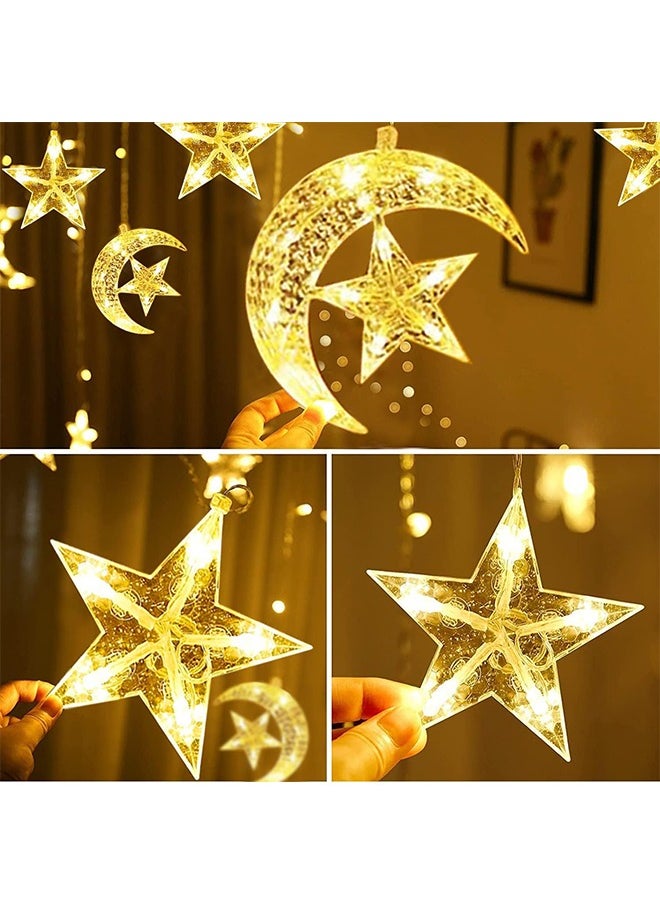 Yoawllty Ramadan Night Lights,Ramadan Lights,Ramadan Decorations for Home, Ramadan Star Moon Decorative Lights for Home Window, Party(12 Lights Strings)  - Image 5