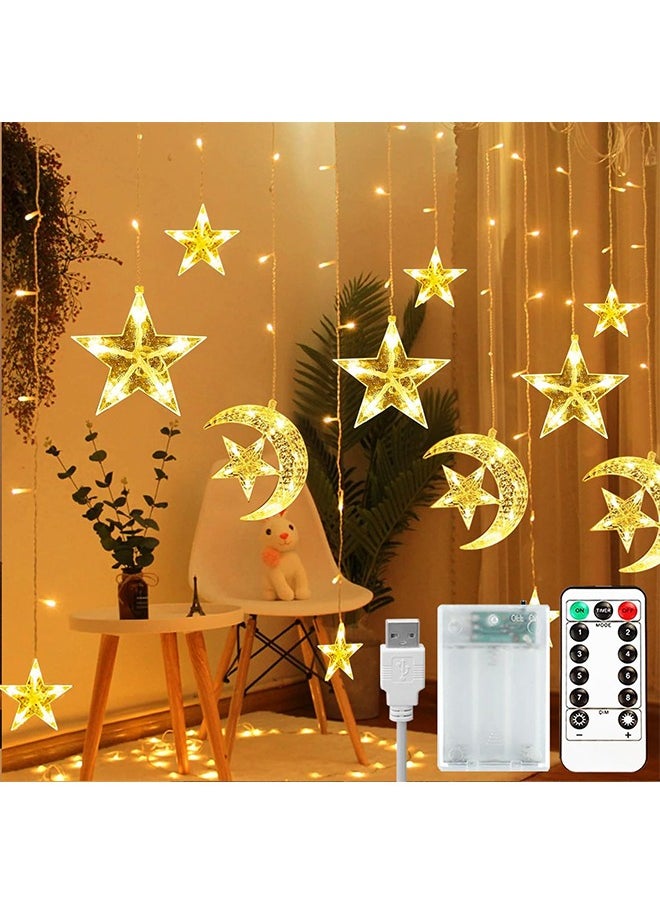 Yoawllty Ramadan Night Lights,Ramadan Lights,Ramadan Decorations for Home, Ramadan Star Moon Decorative Lights for Home Window, Party(12 Lights Strings)  - Image 1