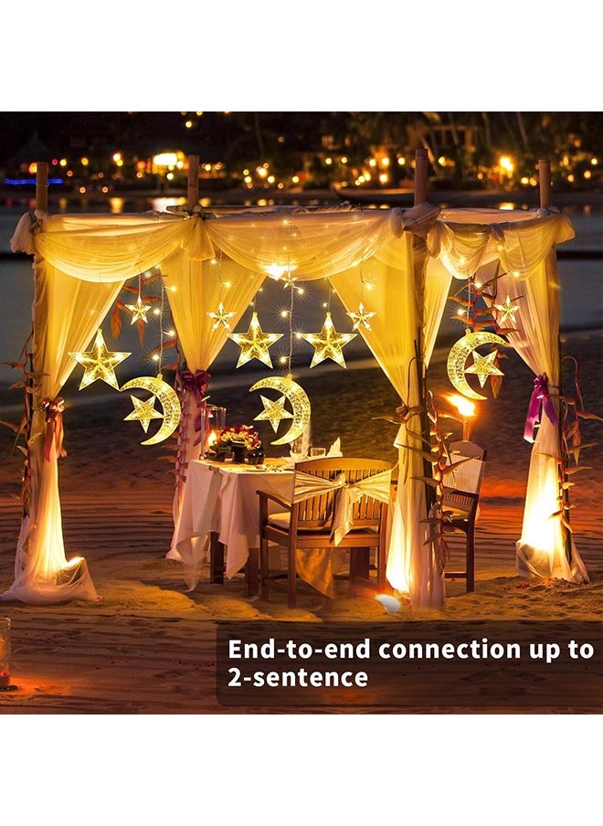 Yoawllty Ramadan Night Lights,Ramadan Lights,Ramadan Decorations for Home, Ramadan Star Moon Decorative Lights for Home Window, Party(12 Lights Strings)  - Image 3