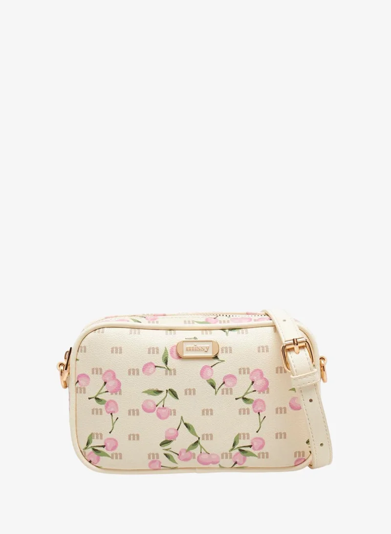 ميسي Cherry Print Crossbody Bag With Detachable Strap