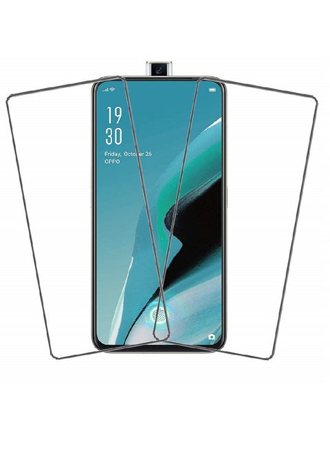 2 Pieces  Tempered Glass Screen Protector Clear Designed For Oppo Reno2 F Full Screen Coverage And Bubble Free