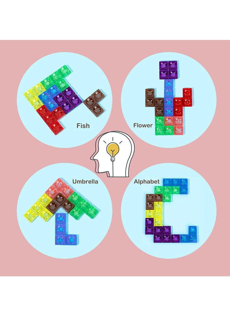 Bebiland Bebiland Blocks Puzzle, 3D Transparent Brain Teaser Toy Jigsaw Puzzle, Intelligence Colorful Blocks Game, Montessori Toys Preschool Educational Gift for Kids 3-10 Years Old (Multicolour)  - Image 4