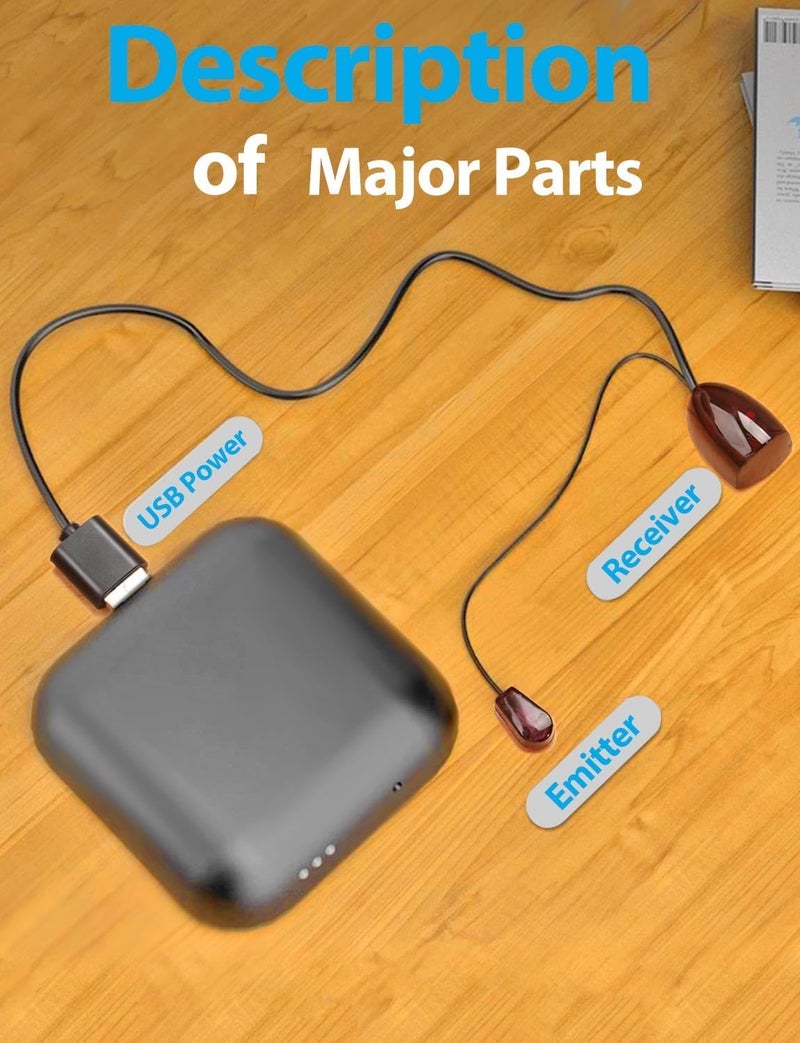 OBVIS IR Infrared Remote Control Extender Repeater Cable (10 Feet) - IR Signal Receiver & IR Emitter Blaster Extension Cable Wire Cord USB Powered System Kit - Image 4