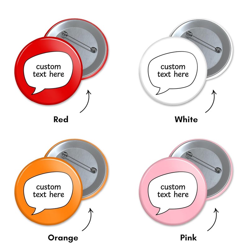 Gogirgit Custom Text Pin Badge - Choose your own colour, theme and wording | 2.28 Inch Round Pin Back Button Badge - Image 3
