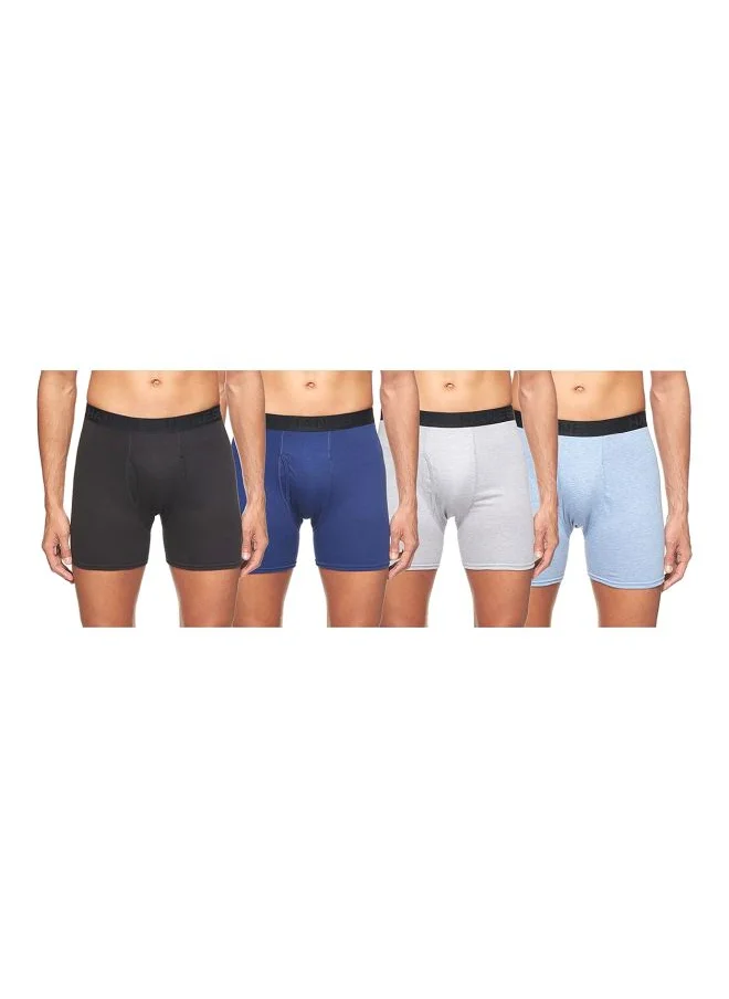 هينز Hanes Mens 4 Pack FreshIQ Comfort Blend Boxer with Comfort Flex Waistband Brief