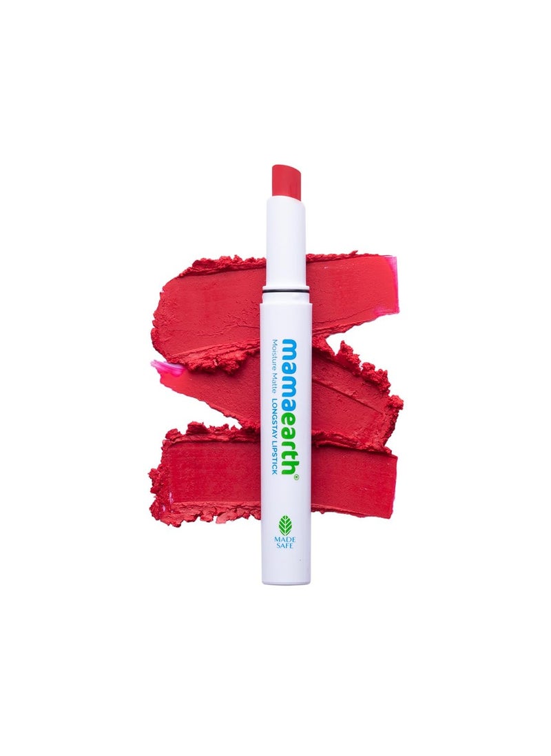 Mamaearth - Mamaearth Moisture Matte Longstay Lipstick - Raspberry Scarlet, 2 gm - Image 1