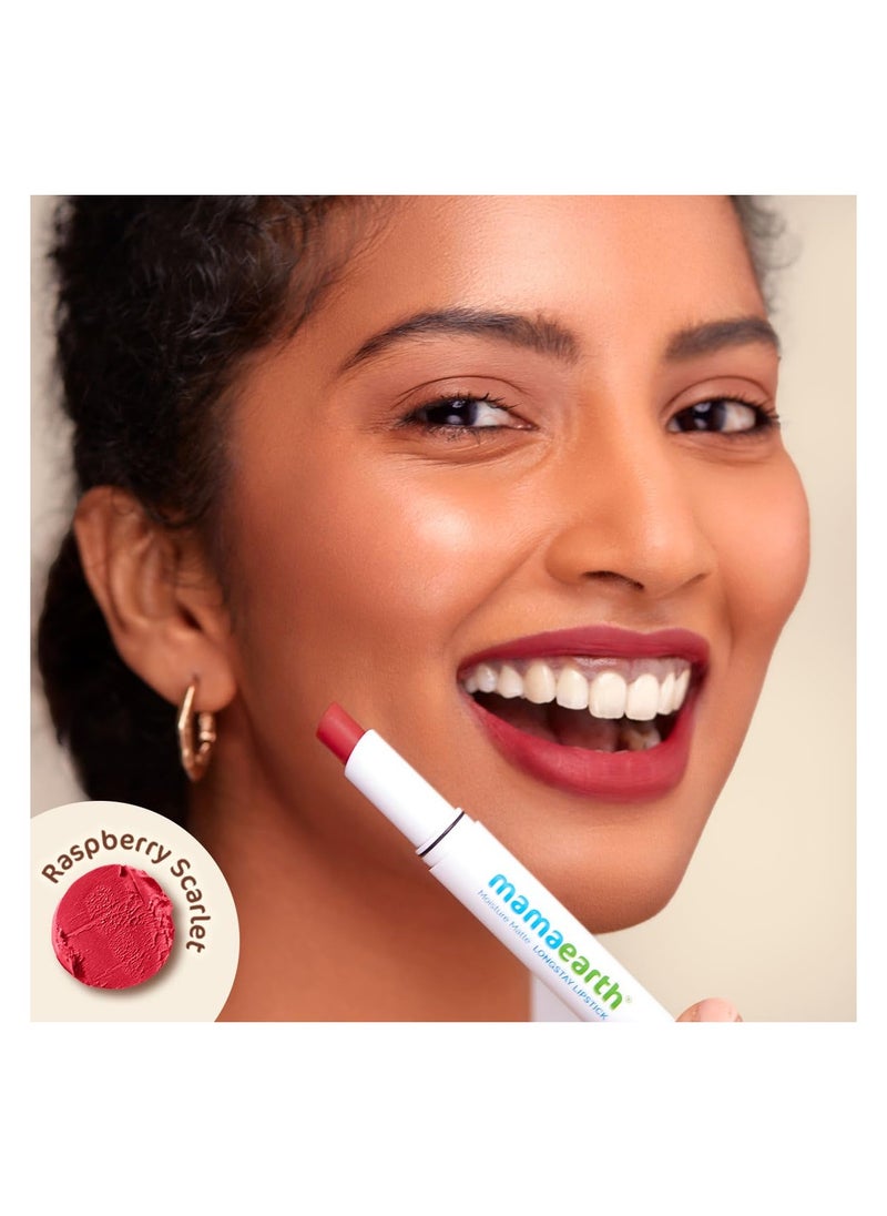 Mamaearth - Mamaearth Moisture Matte Longstay Lipstick - Raspberry Scarlet, 2 gm - Image 1