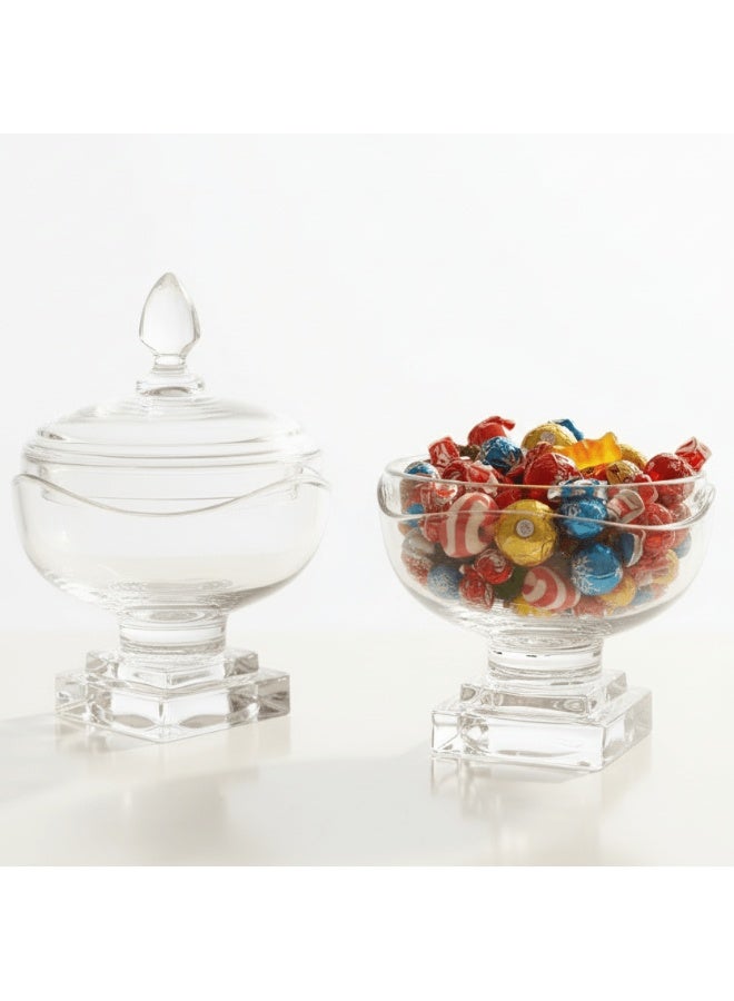 AKDC Premium Glass Candy Storage Jar with Lid Decorative Kitchen and Tabletop Sweet Holder 25 x 15 cm - Image 2