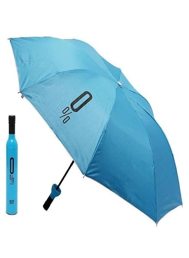 KSBOY Wine Bottle Umbrella Windproof Double Layer Umbrella with Bottle Cover for UV Protection & Rain, For Men, Women, and Kids (SKY BLUE) - Image 2