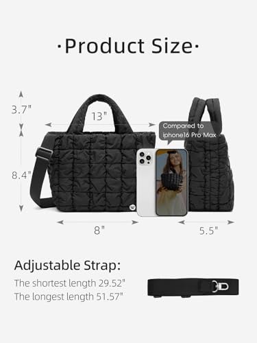 WESTBRONCO Mini Puffer Crossbody Bags for Women, Small Puffy Quilted Purse Nylon Shoulder Handbag with Adjustable Strap - Image 3