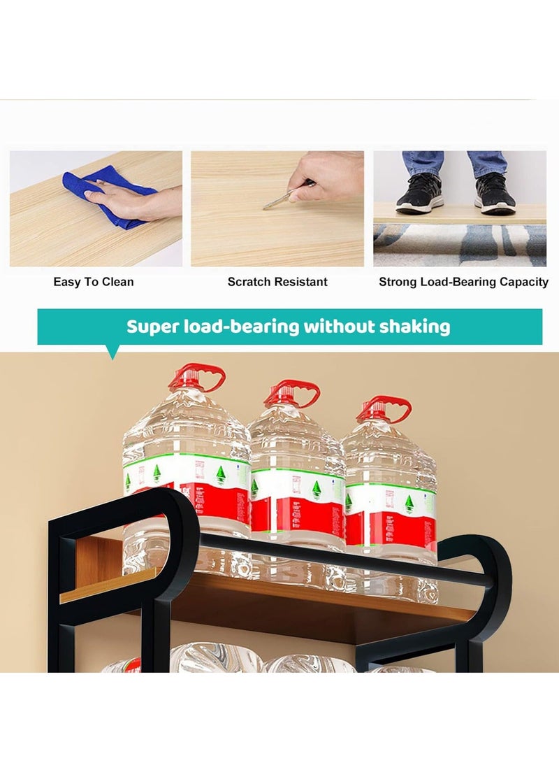 والالا رف غسالة أسطوانة المرحاض بثلاثة أرفف، منظم تخزين ملحقات حامل زاوية الحمام، رف تخزين قائم بذاته للمكتب المنزلي لتوفير المساحة مع رف مناشف - Image 4