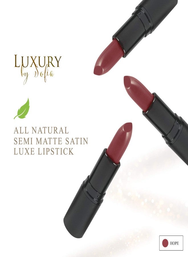 Luxury by Sofia All Natural Lipstick, Semi Matte Lip Color, Moisturizing Lipstick, Non Toxic, Non GMO, Highly Pigmented, Long Lasting Lipstick, Vegan Makeup for Women (Hope) - Image 2