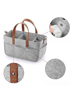 Baby Diaper Caddy Bag With  Leather Handle