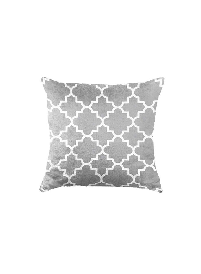 RIZARIES وسادة سوبر سوفت رمادية وبيضاء على شكل أربعة أوراق