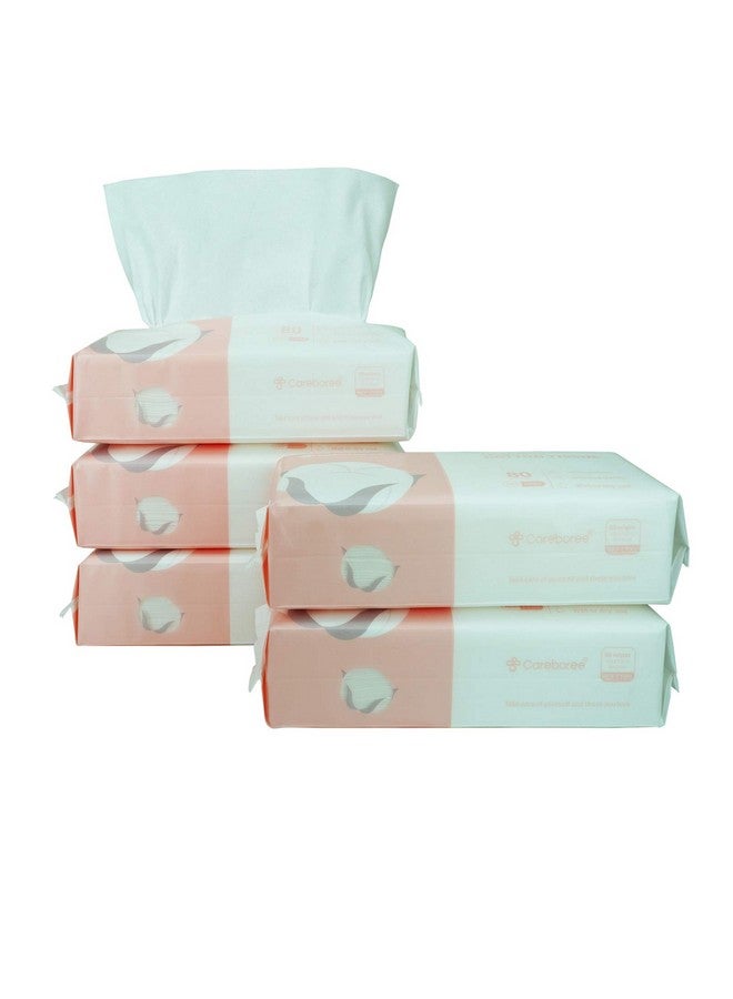 careboree Extra Thick Dry Wipe Disposable Face Drying Towel 100% Cotton Lint Free Cotton Tissues (5 Pack) - Image 2