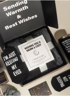 Arabest Black Luxury Gift Set for Men - Blanket, Necklace & Spa Essentials Ramadan, Birthday Gifts for Him/Dad/Son - Men's Gift Box with Premium Accessories (Dark Theme)  - Image 3