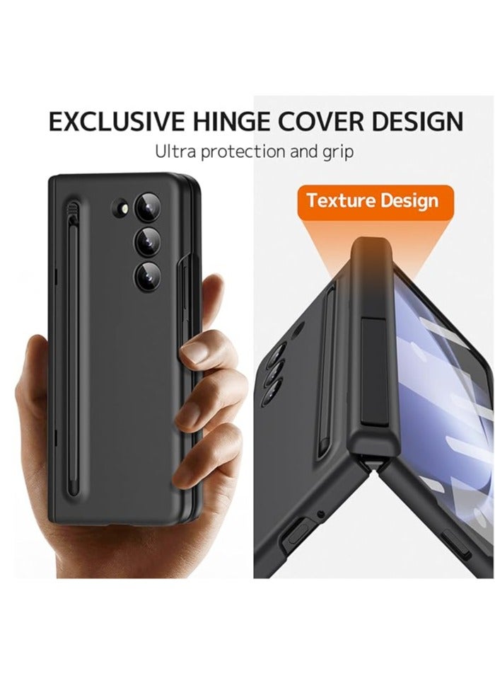 عام الحافظة متوافقة مع سامسونج جالاكسي Z Fold 5/6، تدعم قلم S Pen، حامي شاشة بوظيفة المفصل لسامسونج Z Fold 5/6، حافظة شاشة لسامسونج - Image 3