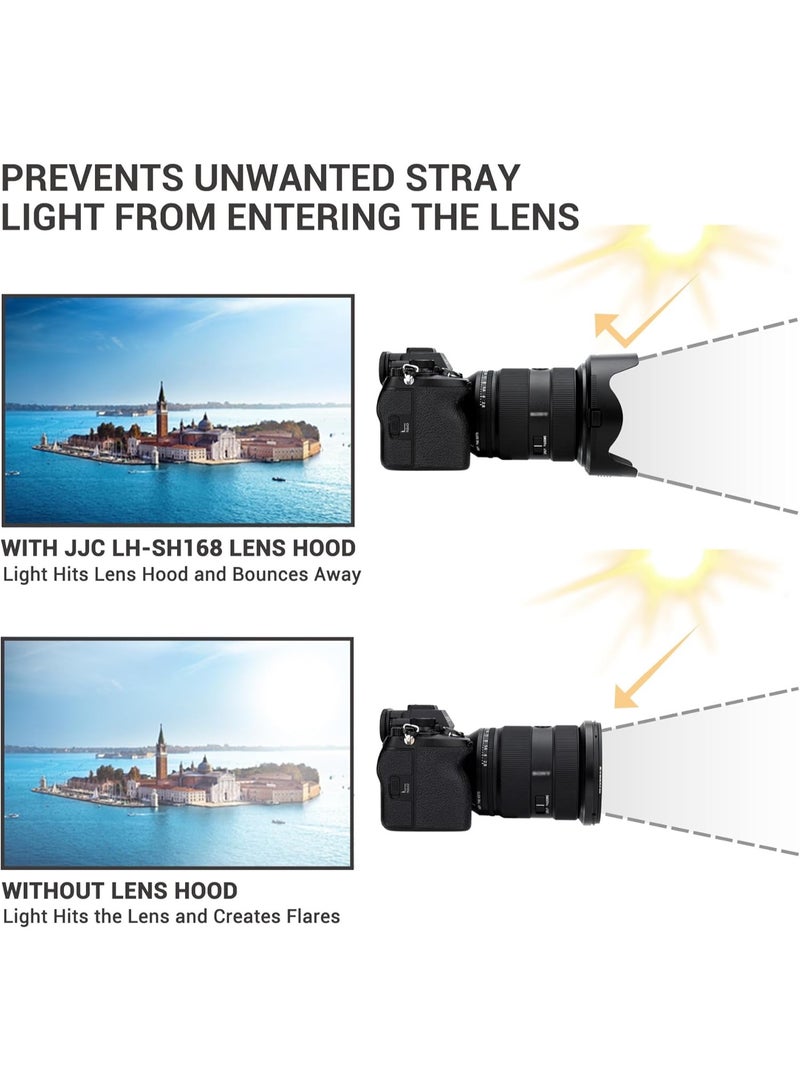 جي جي سي غطاء عدسة عكسي بنظام الماسك ALC-SH168 مخصص لعدسة سوني FE 24-70 ملم F2.8 GM II SEL2470GM2، بديل لغطاء العدسة الأصلي سوني ALC-SH168، يدعم تركيب مرشحات مقاس 82 ملم وغطاء حماية العدسة - Image 3
