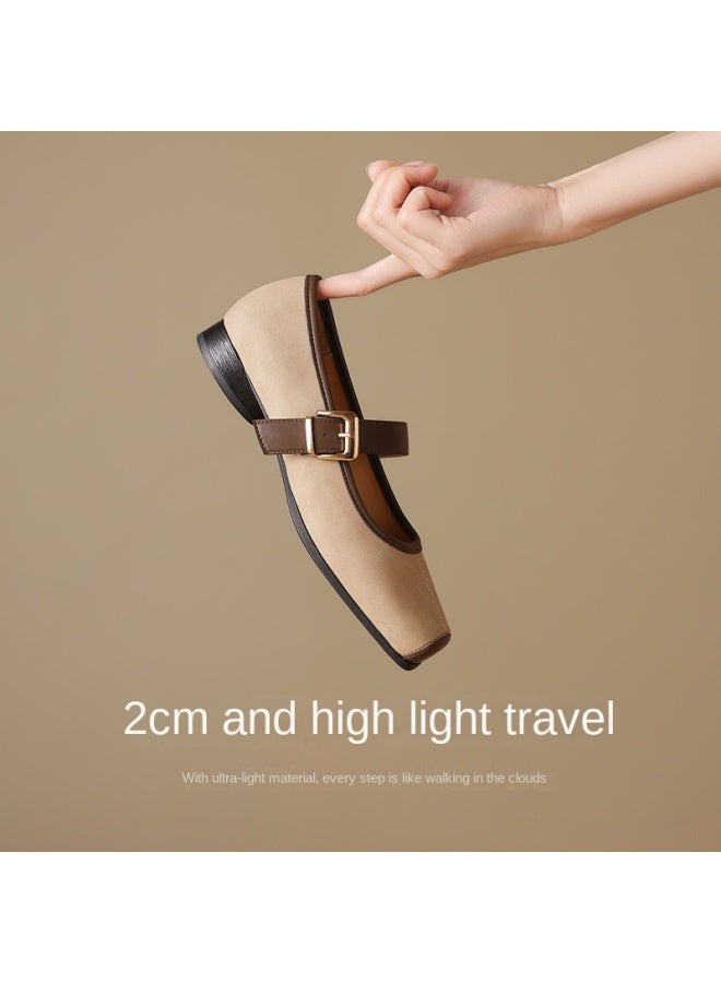 ZHR One-strap Square Toe Flat Ballet Flats For Women, Elegant Shallow Cut Mary Jane Shoes, Summer Women's Single Shoes - Image 5