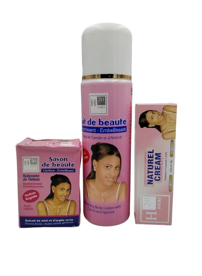 Skin Whitening Kit Lotion 500ml Cream 50ml Soap 200g