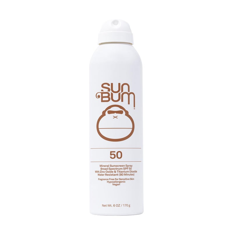 بخاخ واقي شمس معدني SPF 50 من صن بوم مقاوم للماء واسع الطيف مرطب مع فيتامين E هاواي 104 متوافق مصنوع بدون أوكتينوكات وأوكسي بنزون 6 أونصات