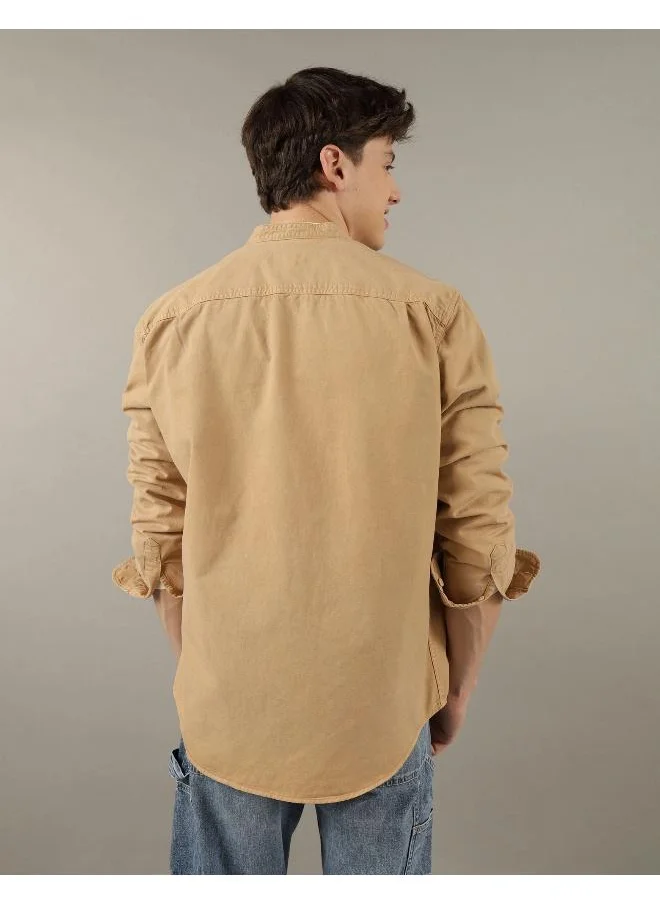 American Eagle Band Collar Classic Fit Shirt