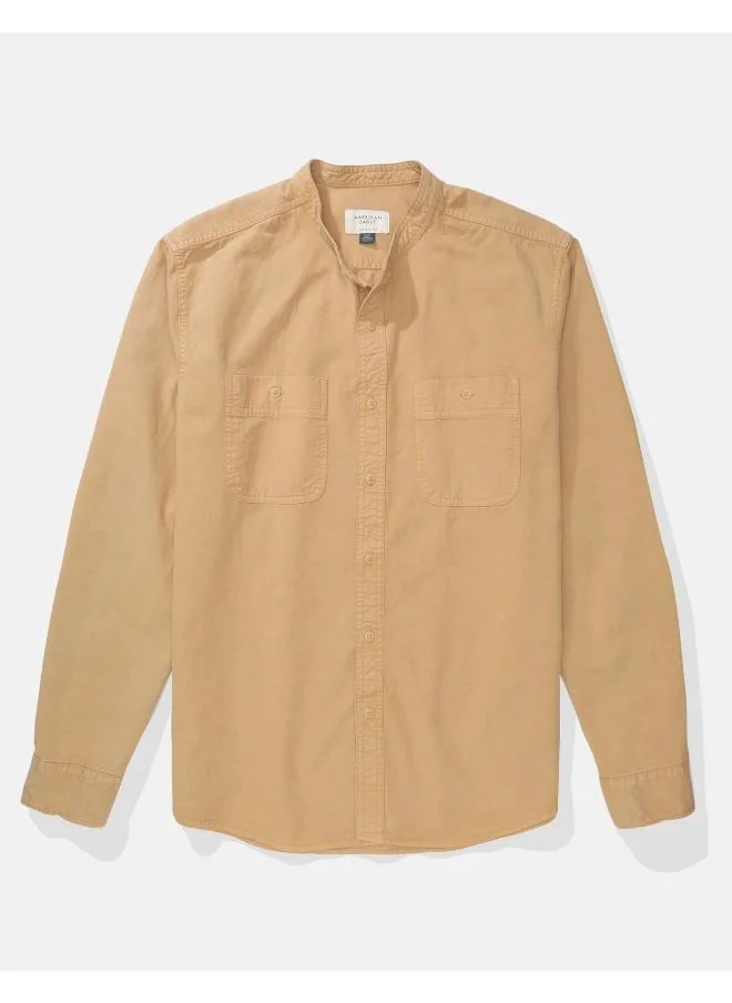 American Eagle Band Collar Classic Fit Shirt