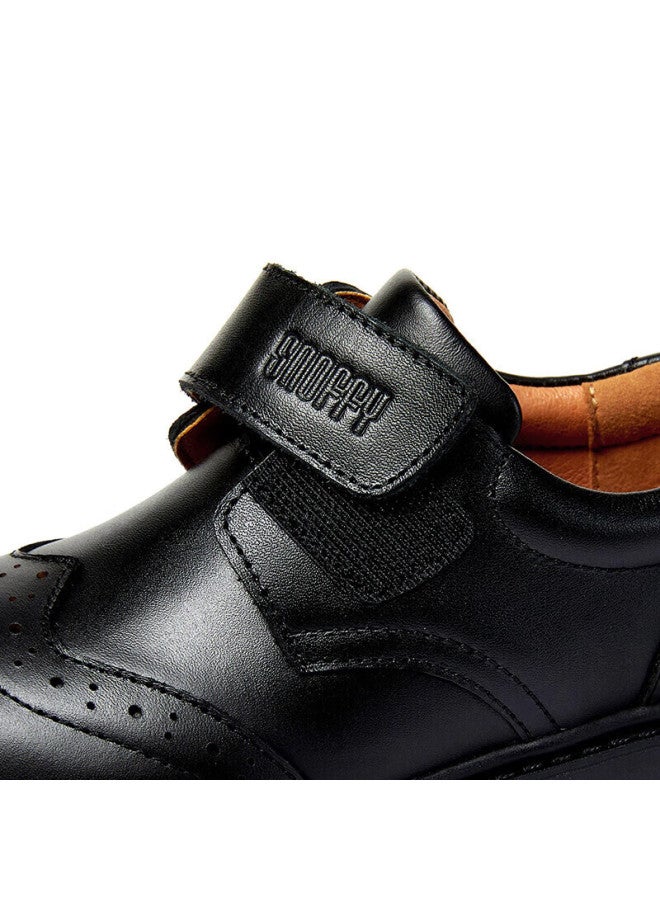 Snoffy Boys' Leather Shoes, Spring And Autumn, Top-grain Cowhide, Children's School Performance Black Leather Shoes, Big Kids' Loafers, Black, Size 33 - Image 5