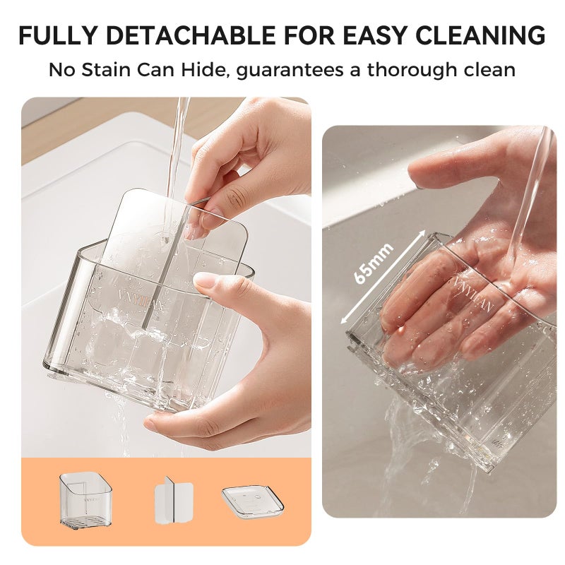 VNYIFAN Toothbrush Holders for Bathrooms, 3 Slots Detachable Toothbrush Holder Wall Mounted with Divider, Removable Electric Tooth Brush and Toothpaste Holder Organizer for Bathroom Countertop/Kitchen/Office - Image 4