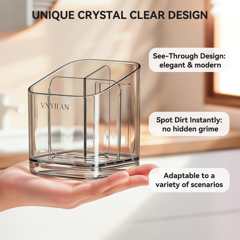 VNYIFAN Toothbrush Holders for Bathrooms, 3 Slots Detachable Toothbrush Holder Wall Mounted with Divider, Removable Electric Tooth Brush and Toothpaste Holder Organizer for Bathroom Countertop/Kitchen/Office - Image 2