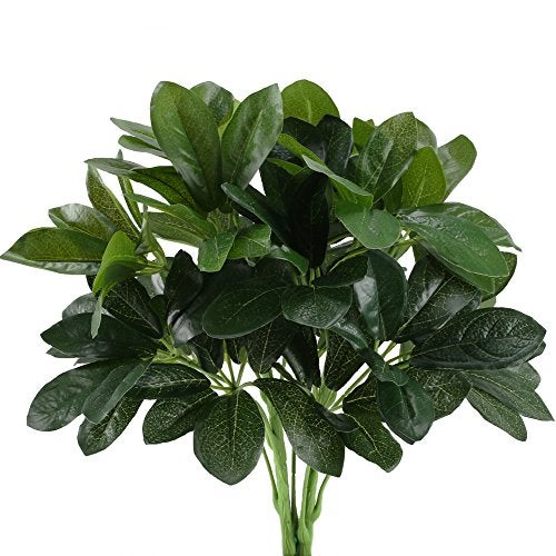 GTIDEA Artificial Shrubs Plants Fake Silk Schefflera Bushes Real Touch Faux Greenery Leaf Arrangements Indoor Outdoor Garden Office Home Table Centerpieces Wall Hanging Décor 2pcs - Image 1