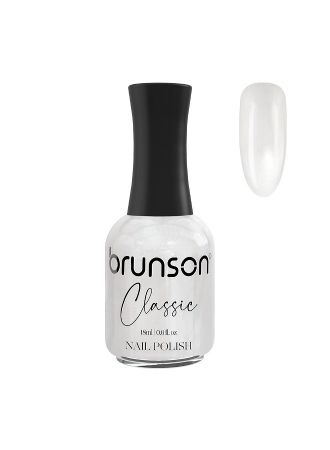 Brunson Classic Nail Polish 18ml Fast Dry Nail Lacquer Nail Harderner Normal Polish Glossy Gel Effect Quick Air Dry Long-Lasting Natural Nail Enamel Salon Quality Manicure Pedicure Regular Polish - Image 1
