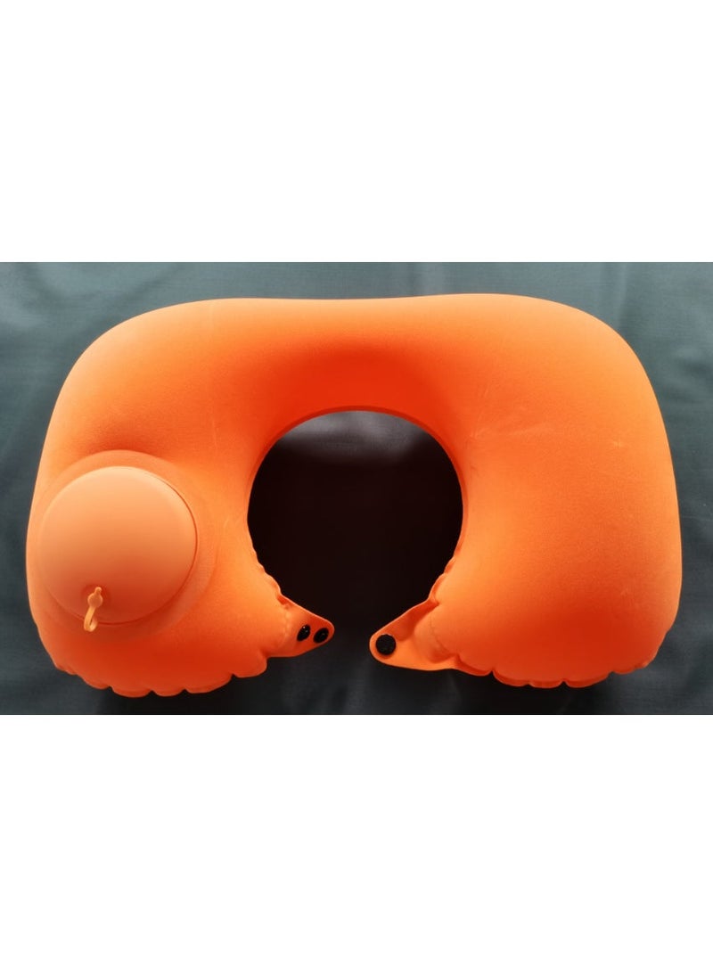 Arabest Press inflatable U-shaped pillow neck pillow travel artifact neck folding portable flocking blowing travel pillow U-shaped pillow  - Image 5